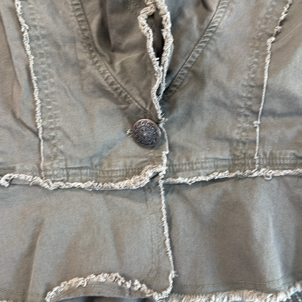 Vintage Justice Size Large Top Green Cotton Blend Romantic Grunge Indie Utility - Picture 3 of 10